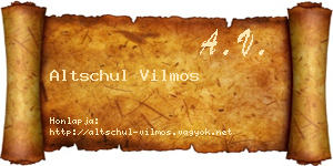 Altschul Vilmos névjegykártya